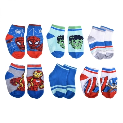 Marvel Superhero Adventures Baby Boy Variety Crew Socks 6-Pack 