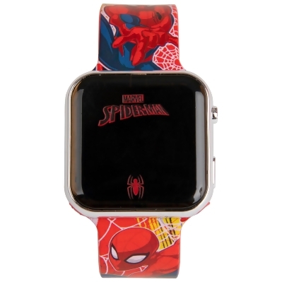 Marvel Comics Spider-Man Digital Watch w/ Character Pose Rubber Strap 