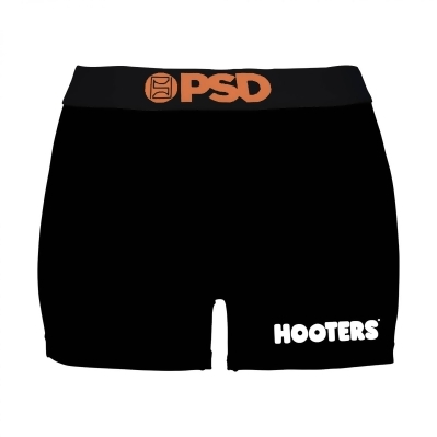 Hooters Restaurant Uniform Black Microfiber Blend PSD Boy Shorts Underwear 