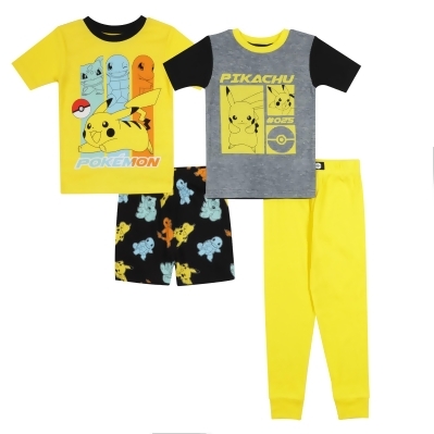 Pokemon Pikachu and Starters 4-Piece Youth Pajama Set 