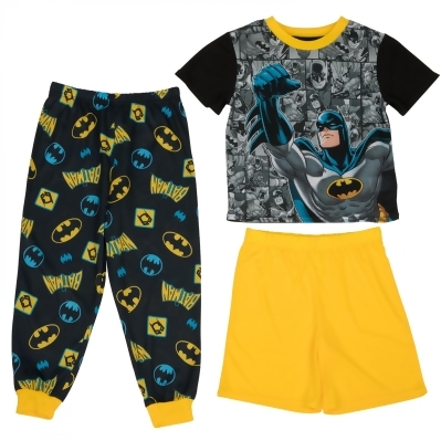 Batman Comic Panels 3-Piece Boys Pajama Set 