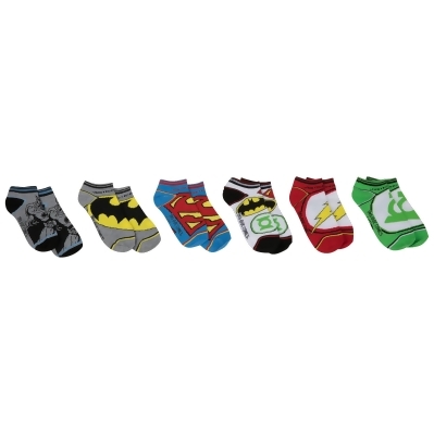 DC Super Hero Logos 6-Pair Pack of Low Cut Kids Socks 
