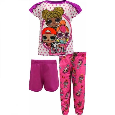 LOL Surprise Dolls Pretty in Pink 3-Piece Girl's Pajama Set 
