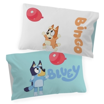 Bluey and Bingo Balloon Chase Double-Sided 1 Pack Pillowcase 
