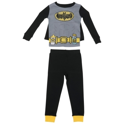 Batman Cosplay 2-Piece Long Sleeve Toddler Pajama Set with Cape 