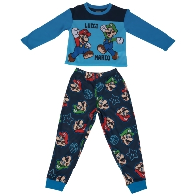 Super Mario Bros. Mario and Luigi 2-Piece Long Sleeve Youth Pajama Set 