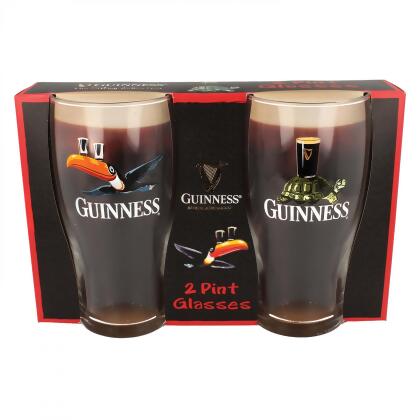 Guinness Gilroy and Toucan Pint Glasses 2-Pack