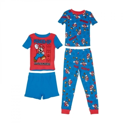 Super Mario Bros. Power-Up 4-Piece Boys Pajama Set 