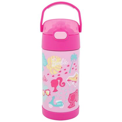 Barbie Floral Collage Thermos Funtainer 12 Ounce Bottle 