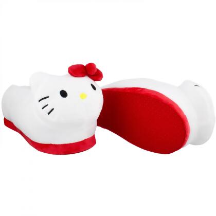 Hello Kitty 3D Plush Face Women's Slippers 