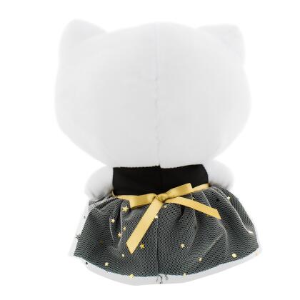 Hello Kitty Wearing Black Gold Dress Plush top