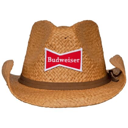 Budweiser Straw Cowboy Hat With Brown Band alternate image