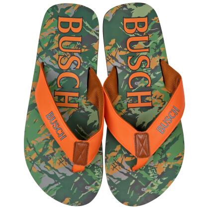 Busch Hunter Orange Text Logo Tree Camo Men's Flip Flop Sandals alternate image