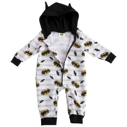 Batman Symbols Infant Hooded Fleece Coveralls with Ears alternate image