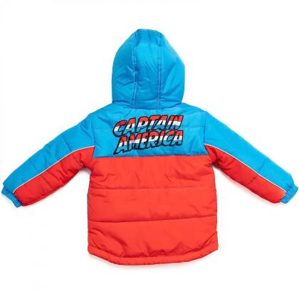 Captain America Shield Logo Puffy Kids Youth Jacket alternate image