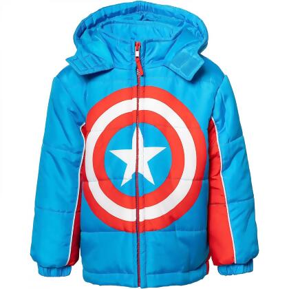 Captain America Shield Logo Puffy Kids Youth Jacket alternate image