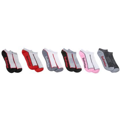 Budweiser Logo Women's Cushioned No-Show Socks 6-Pair Multipack alternate image