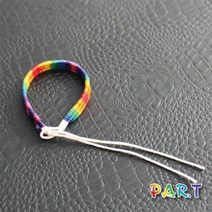 PAR.T | RAINBOW LGBT PRIDE SERIES-6-COLOR WEAVING BRACELET(WHITE) 