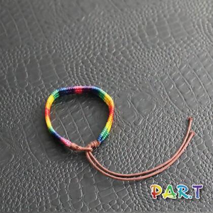 PAR.T | RAINBOW LGBT PRIDE SERIES-6-COLOR WEAVING BRACELET(BROWN) 