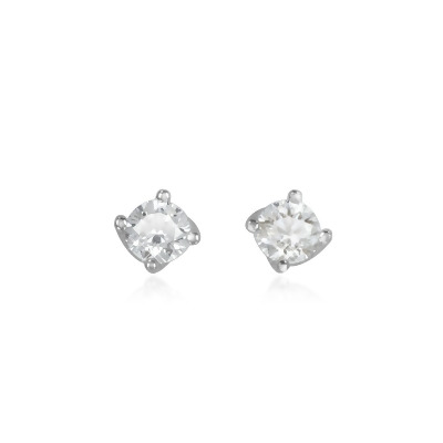 Forzieri Designer Earrings 0 37 Ctw Diamond Flower 18k White Gold