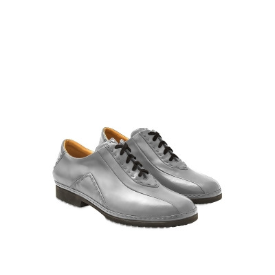 Pakerson Designer Shoes Gray Italian Hand Made Leather Lace Up Pakerson Designer Shoes Gray Italian