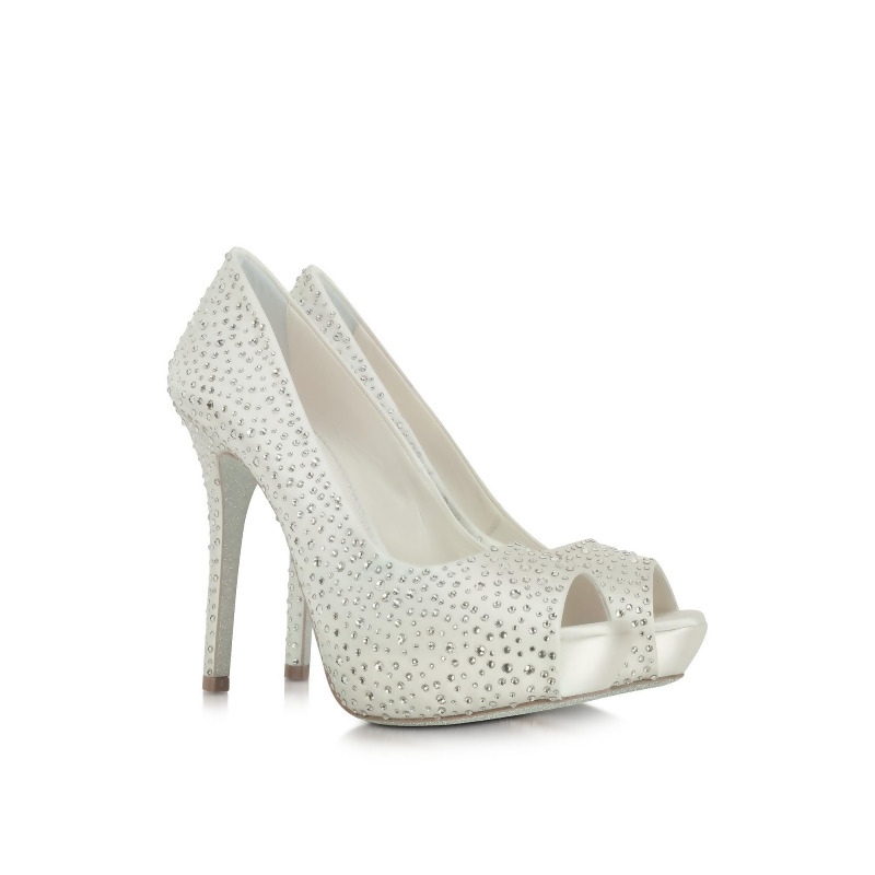 Loriblu Designer Shoes, Ivory Satin 