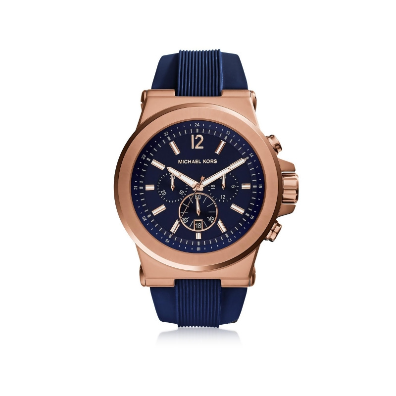michael kors blue and gold watch