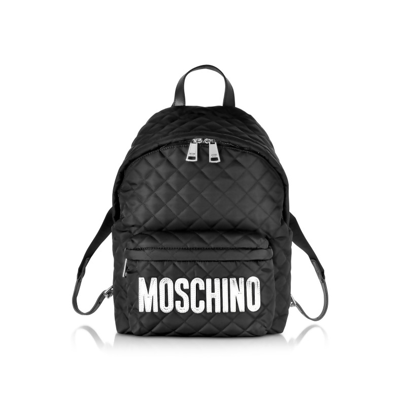 moschino quilted nylon backpack