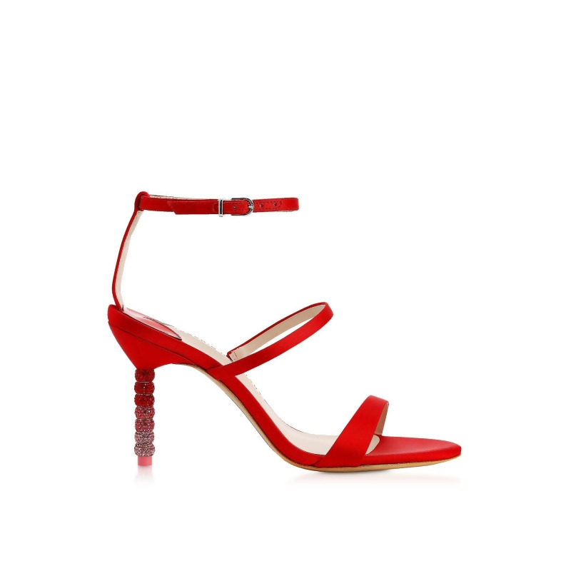 red leather pumps mid heel