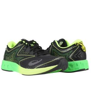 Asics Noosa Ff Black/Green Gecko/Safety Yellow Men's Running Shoes T722n-9085 - 8.5