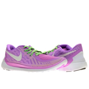 Nike 5.0 Gs White/Pink Pow Girls' Running Shoes 725114-500 - 5.5 Grade School