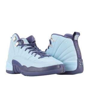 Nike Air Jordan 12 Retro Gg BlueCap/Purple Big Girls Basketball Shoes 510815-418 - 7 Grade School