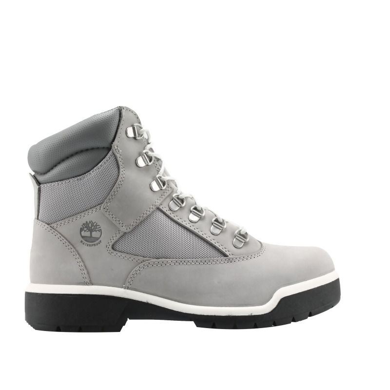 grey timberland field boots