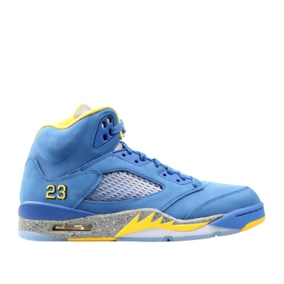 retro 5s blue and yellow