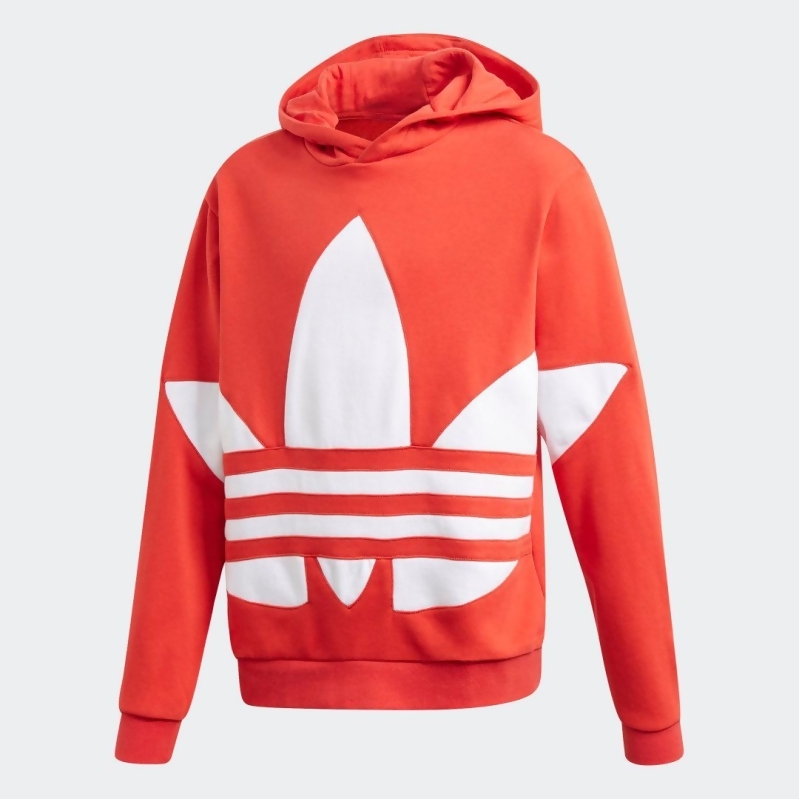 adidas big trefoil hoodie red