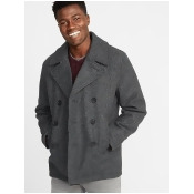 Old Navy Mens Soft-Brushed Peacoat For Men Gray Size M Old Navy Mens Soft-Brushed Peacoat For Men Gray Size M