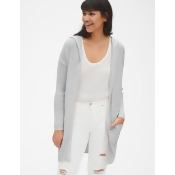 Longline Hooded Open-Front Cardigan Sweater Longline Hooded Open-Front Cardigan Sweater