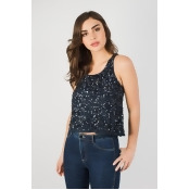 Lace & Beads Anis Navy Sequin Top Lace & Beads Anis Navy Sequin Top