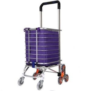Travel Shopping Cart Aluminum Folding Swivel Wheel Grocery Laundry Cart - All