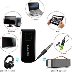 Coocheer Wireless Portable Usb Stereo Music Bluetooth Stereo Transmitter for Tv Desktop Black - All