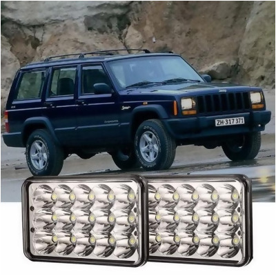 2pcs Projector Led Headlight Replacement For Jeep Cherokee Xj Truck