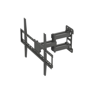 Monoprice Titan Series Full Motion Single Stud Dual Arm Wall Mount For Large Up to 70 Inch TVs Displays Max 99 Lbs. 200x200 to 600x400 Black - All
