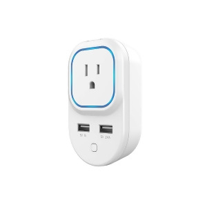 Monoprice Z-Wave Plus Smart Plug and Repeater with 2 Usb Ports - All