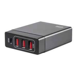 Monoprice 60-Watt 4-Port Usb Smart Charger with Usb-c and Usb-a Ports/ Usb-if Certified - All