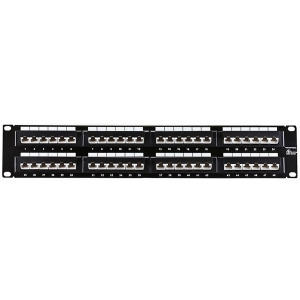 Monoprice 48 Port Cat5e 45-degree Patch Panel 110 Type 568A/b Compatible - All