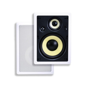 Monoprice 8 Inch Kevlar 3-Way High Power In-Wall Speakers Pair 100W Nominal 200W Max - All