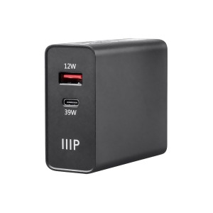 Monoprice Dual Ports Usb Wall Charger Usb-a 2.4 Usb Type-C 39-Watts - All