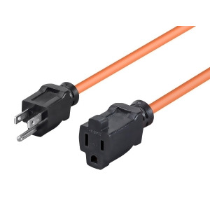 Monoprice 25ft 16Awg Orange Outdoor Power Extension Cord 13A Nema 5-15P to Nema 5-15R - All
