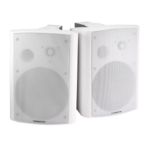Monoprice 2-Way Active Wall Mount Speakers Pair 25W White - All