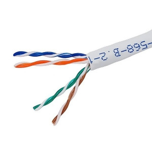 Monoprice Cat5e Ethernet Bulk Cable Network Internet Cord Solid 350Mhz Utp Cmr Riser Rated Pure Bare Copper Wire 24Awg No Logo 1000ft White - All